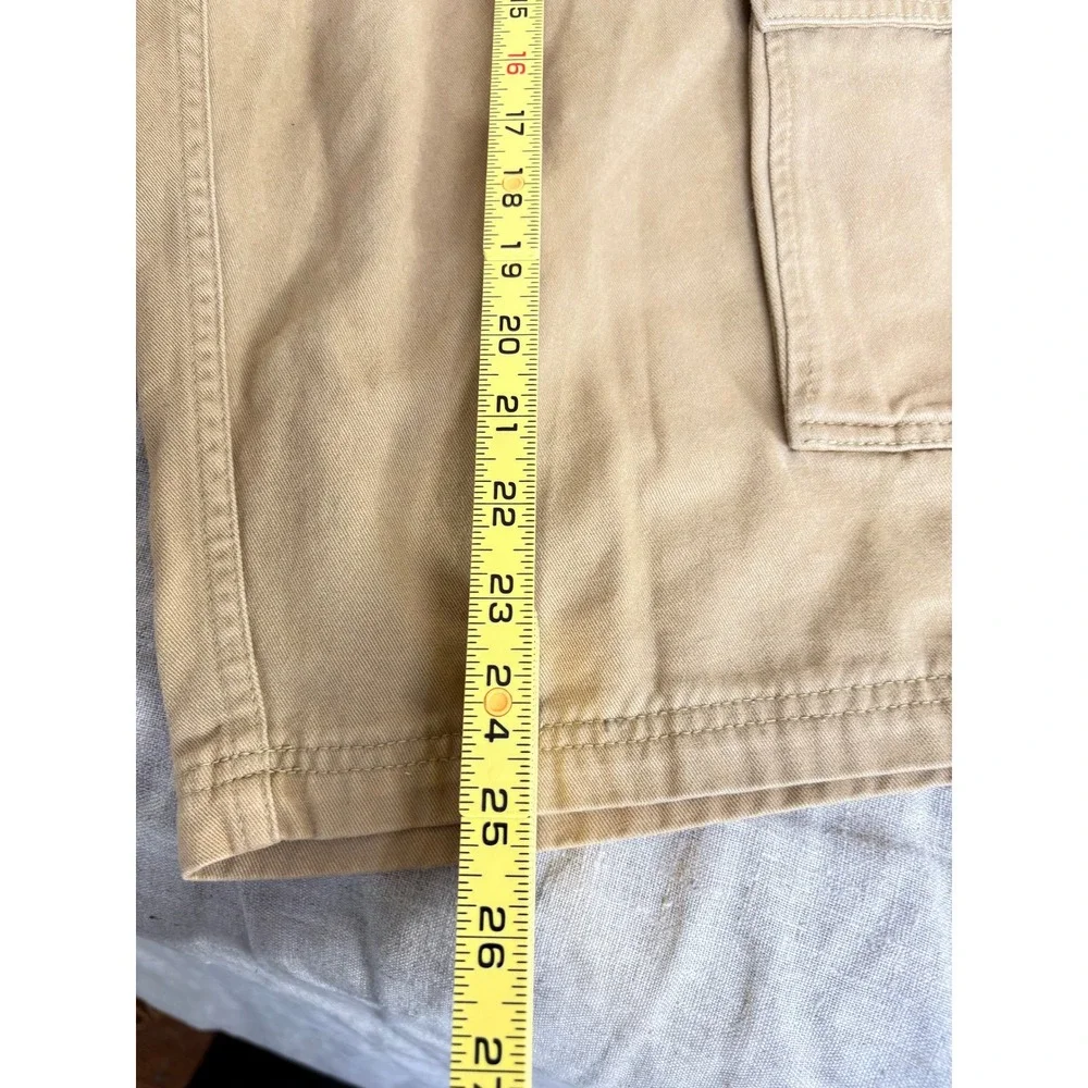 Sean John‎ Mens Cargo Shorts Tan Khaki Cotton Twill Multi-Pocket Size 36